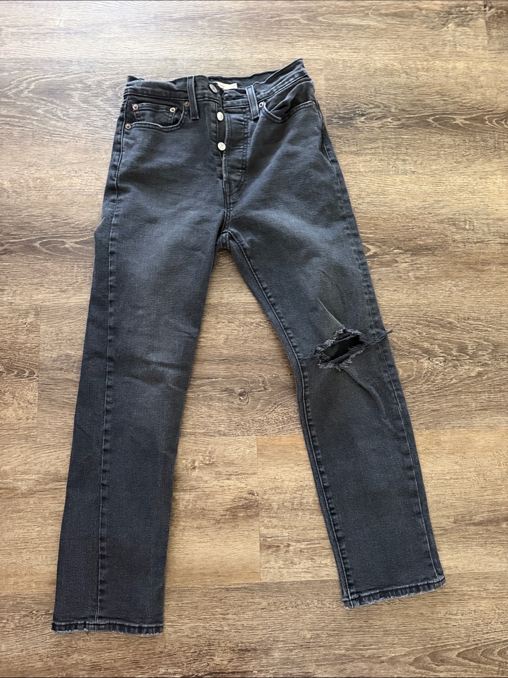 Levi's Black High-Rise Distressed Jeans
